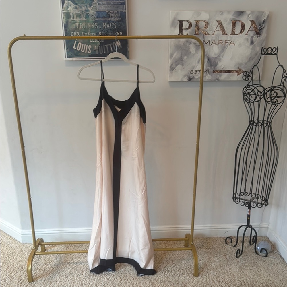 Elegant Black and Cream Dress